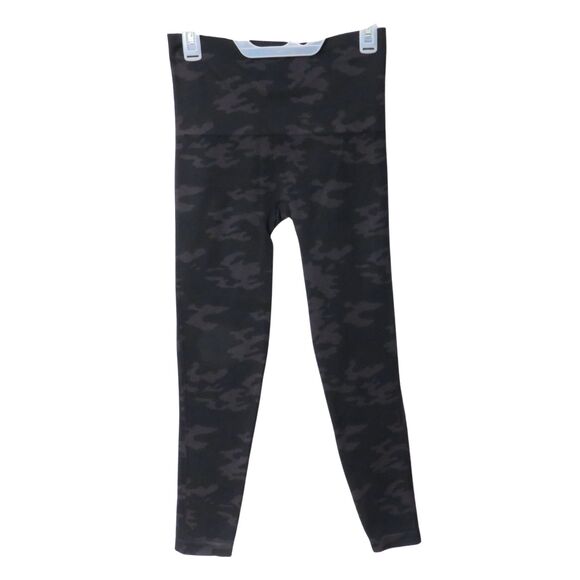 Spanx Black Camo Leggings Women Large Athleisure for Exercise and Fitness - Picture 1 of 6